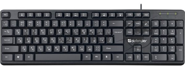 Клавиатура проводная Defender Daily HB-162, USB, черный
