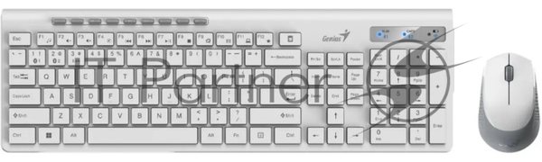 Комплект клавиатура+мышь Genius SlimStar 8230 беспроводной, USB + Bluetooth, 1000 DPI, белый