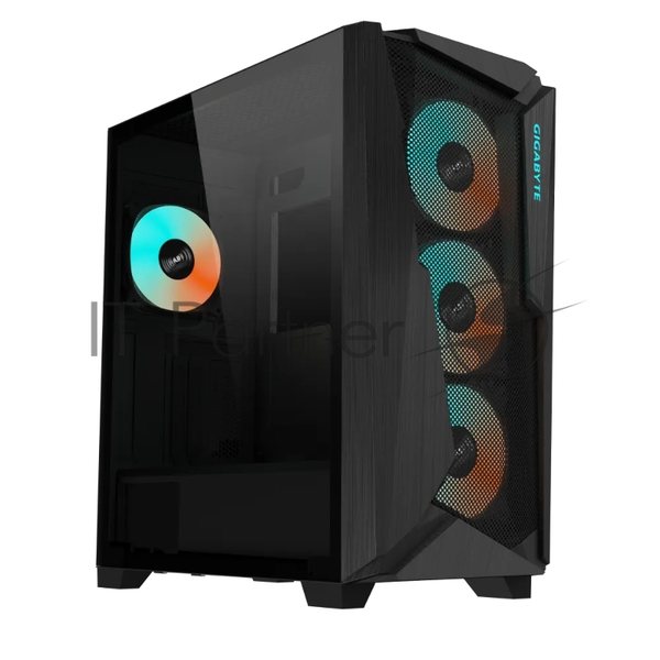 Компьютерный корпус Gigabyte C301 Glass MidTower, ATX, USB-C x1, USB 3.0 x2, Audio I/O, GPU:400мм, черный, TG