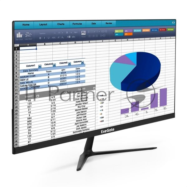 Монитор 23.8" ExeGate SmartView EP2400A IPS 1920x1080, 75 Гц, 5 мс, 16:9, 250 кд/м2, 1xHDMI, 1xVGA, 1x3.5 мм, черный