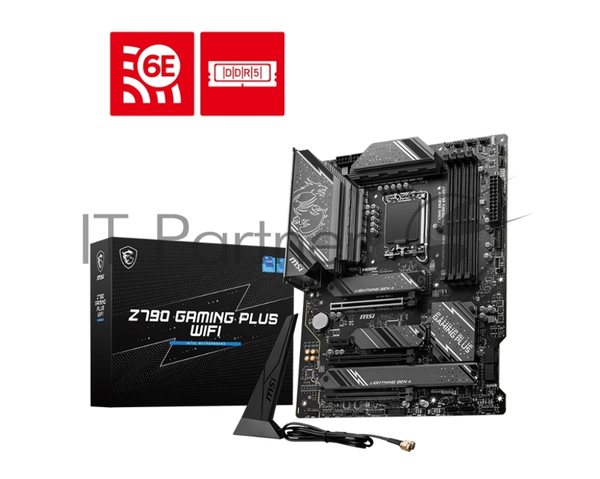 Материнская плата MSI Z790 GAMING PLUS WIFI, LGA 1700, 4xDDR5, 1xPCIe 5.0 x16, 1xPCIe 4.0 x16, 4xM.2, 6xSATA, 1xHDMI, 1xDP, 2.5 Gigabit Ethernet, 7.1 аудио, ATX