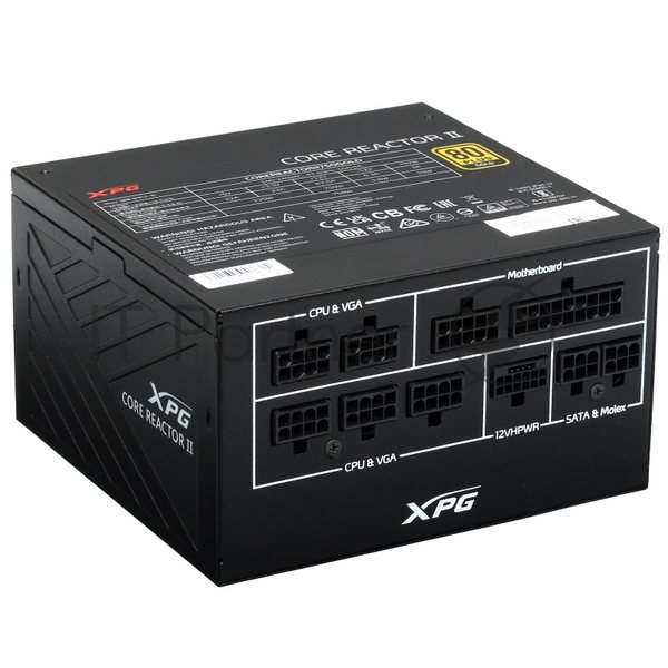 Блок питания ADATA XPG Core Reactor II COREREACTORII750GOLD RTL (COREREACTORII750G-BKCEU), 750Вт, 80 PLUS Gold, 120мм, модульный, черный