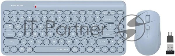 Комплект клавиатура+мышь A4Tech FStyler FG3200 Air Blue беспроводной, USB, 2000 DPI, голубой