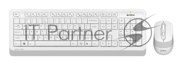 Комплект клавиатура+мышь A4Tech FStyler FG1010S беспроводной, USB, 2000 DPI, белый/серый