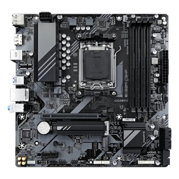 Материнская плата Gigabyte B650M D3HP, AM5, AMD B650, 4xDDR5, 4xSATA, 2xM.2, 1xPCI-E 4.0 x16, 1xPCI-E x1, 1xHDMI, 2xDP, 1x 2.5Gb LAN, 3xUSB-A 3.2 Gen 1, 2xUSB-A 2.0, 1xUSB-C 3.2 Gen 1, 3x3.5 мм, 7.1, Micro-ATX