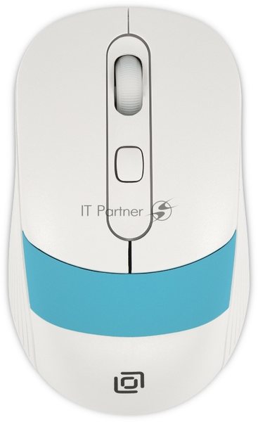 Мышь беспроводная Oklick 310MW белый/синий, 3200 dpi, радиоканал, USB, кнопки - 4