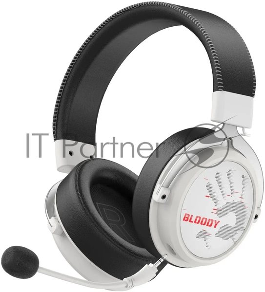 Гарнитура Bloody MR590 Sports Red белый/чёрный, беспроводная + проводная, Bluetooth, до 35 ч