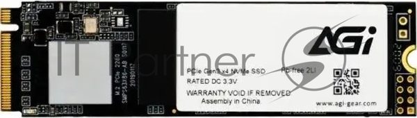 Накопитель SSD AGI AI298, 512Gb, PCIe 3.0 x4, M.2 2280, NVMe, R/W 2200/1300