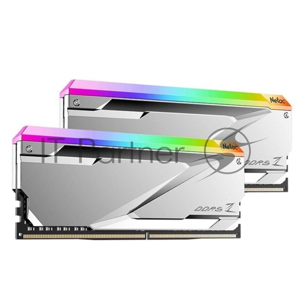 Оперативная память NETAC, DDR5, 32GB (2x16GB), 7200MHz, CL34, DIMM, с радиаторами, RGB, серебристый
