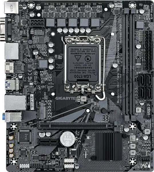 Материнская плата Gigabyte H610M S2H V3 DDR4, LGA 1700, Intel H610, 2xDDR4, 4xSATA, 1xM.2, 1xPCIe 4.0 x16, 1xPCIe x1, 1xHDMI, 1xDP, 1xVGA, 1x 1Gb LAN, 2xUSB-A 3.2 Gen 1, 4xUSB-A 2.0, 3x 3.5 мм, 7.1, mATX