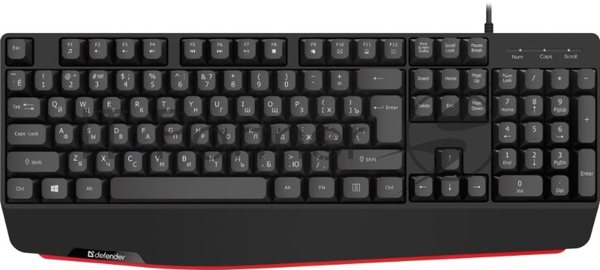 Клавиатура проводная Defender Atom HB-546, USB, черный