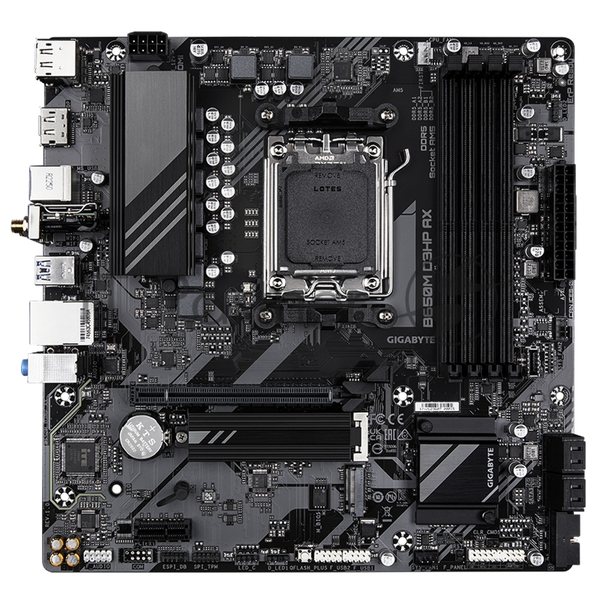 Материнская плата Gigabyte B650M D3HP AX (V1.2), AM5, AMD B650, 4xDDR5, 4xSATA, 2xM.2, 1xPCI-E 4.0 x16, 1xPCI-E 4.0 x1, 3xUSB-A 3.2 Gen 1, 1xUSB-C 3.2 Gen 2, 1x 2.5Gb LAN, 3x3.5 мм, 7.1, Micro-ATX