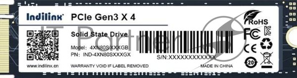 Накопитель SSD Indilinx IND-4XN80S, 256Gb, PCIe 3.0 x4, M.2 2280, NVMe, R/W 2300/1200