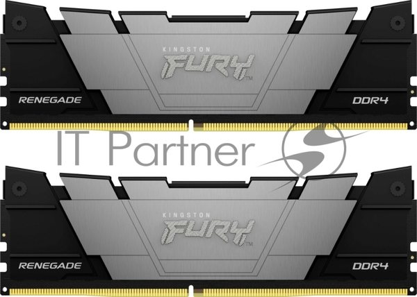 Оперативная память Kingston Fury Renegade, DDR4, 16GB (2x8GB), 3200MHz, CL16, DIMM, с радиатором, серый/черный