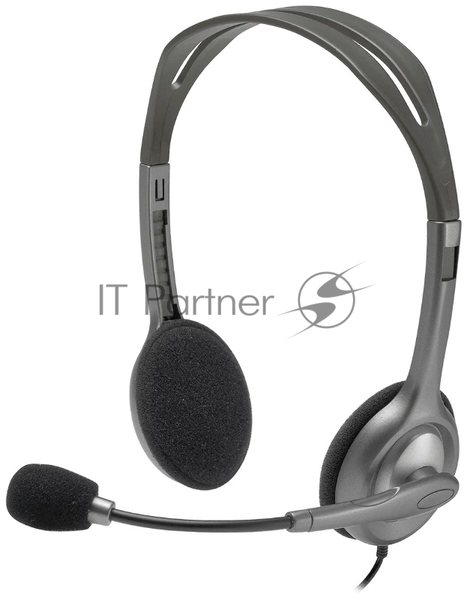 Гарнитура Logitech H110 серебристый, проводная, 3.5 мм