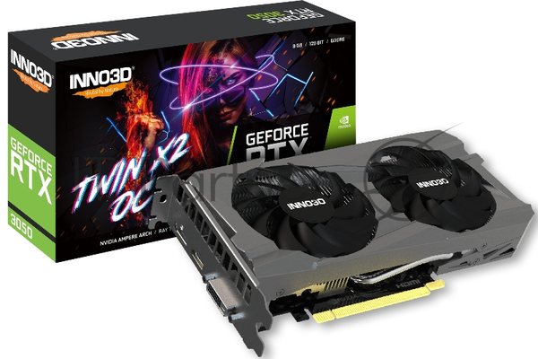 Видеокарта INNO3D RTX 3050 Twin X2 OC V2/RTX 3050, HDMI, DP*3, 8G,D6
