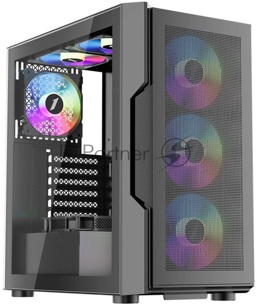 Компьютерный корпус 1STPLAYER TRILOBITE T7-P черный ATX 4x120мм LED fans T7-P-BK-4F1