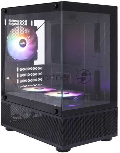Компьютерный корпус 1STPLAYER MIKU Mi2-A черный mATX 3x120мм LED fans Mi2-A-BK-2F1R-1F1