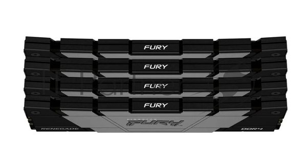 Оперативная память Kingston Fury Renegade, DDR4, 64GB (4x16GB), 3200MHz, CL16, DIMM, радиатор, черный