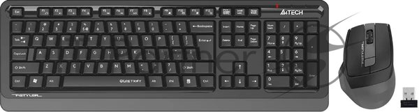 Комплект клавиатура+мышь A4Tech FStyler FGS1035Q беспроводной, USB, 2000 DPI, чёрный/серый