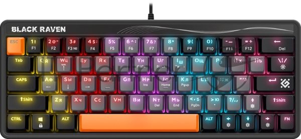 Клавиатура проводная Defender MECHANICAL BLK RAVEN GK-417 RU RGb