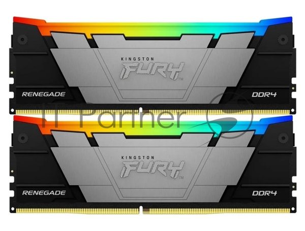 Оперативная память Kingston Fury Renegade, DDR4, 16Gb (2x8Gb), 3200MHz, CL16, DIMM, с радиаторами, RGB, черный