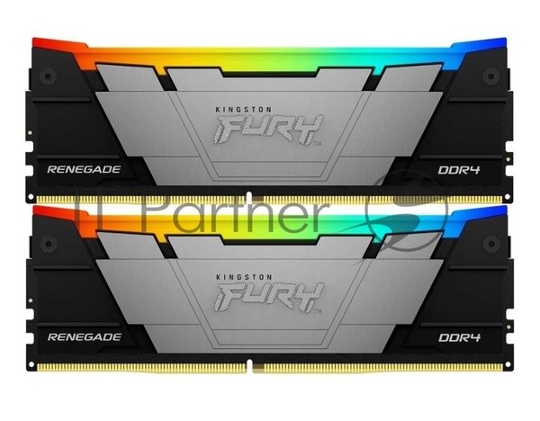 Оперативная память Kingston Fury Renegade, DDR4, 16GB (2x8GB), 3600MHz, CL16, DIMM, с радиаторами, RGB, серый/черный