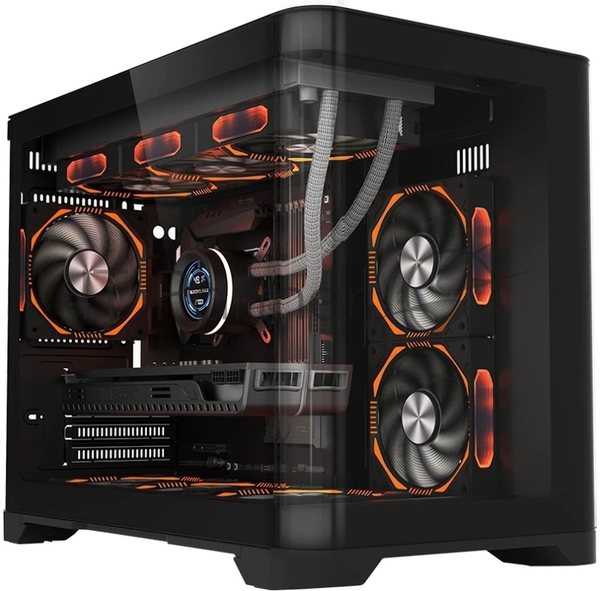 Компьютерный корпус 1STPLAYER UVIEW UV6 черный mATX UV6-BK