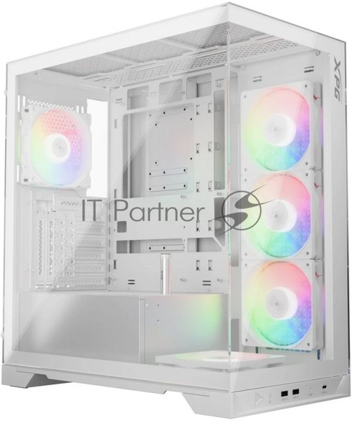 Компьютерный корпус XPG INVADER X WHITE (INVADERXMT-WHCWW) Mid-Tower Gaming ATX PC Case with Panoramic View, Tempered Glass Panels, and RGb Lighting Black