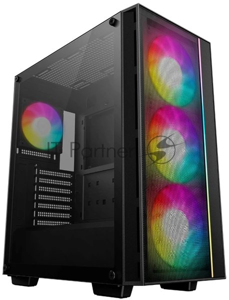 Компьютерный корпус Deepcool MATREXX 55 MESH V4 без БП, боковое окно (закаленное стекло), 3xARGB LED 140мм вентилятора спереди, 1xARGB LED 120мм вентилятор сзади, черный, ATX