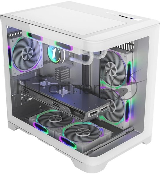Компьютерный корпус 1STPLAYER UVIEW UV5 белый, mATX