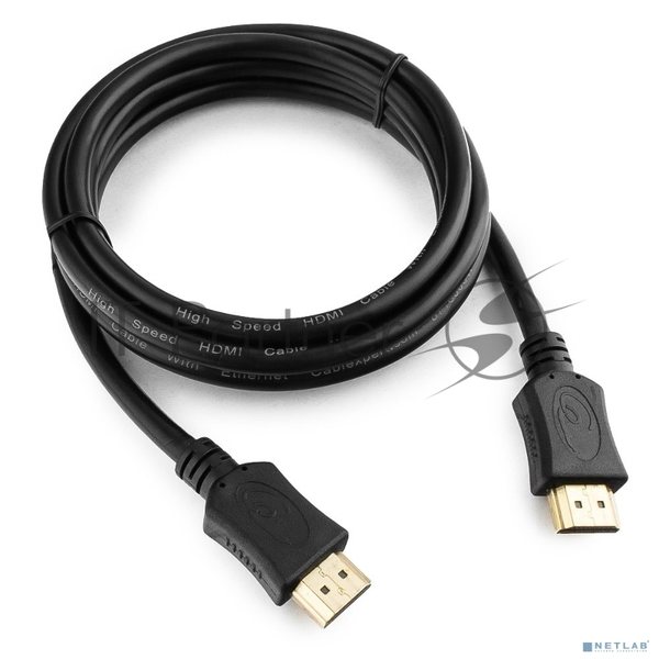 Кабель HDMI Cablexpert CC-HDMI4L-1.5M, 19M/19M, v2.0, Light, позол.разъемы, экран, 1.5м, черный, пакет