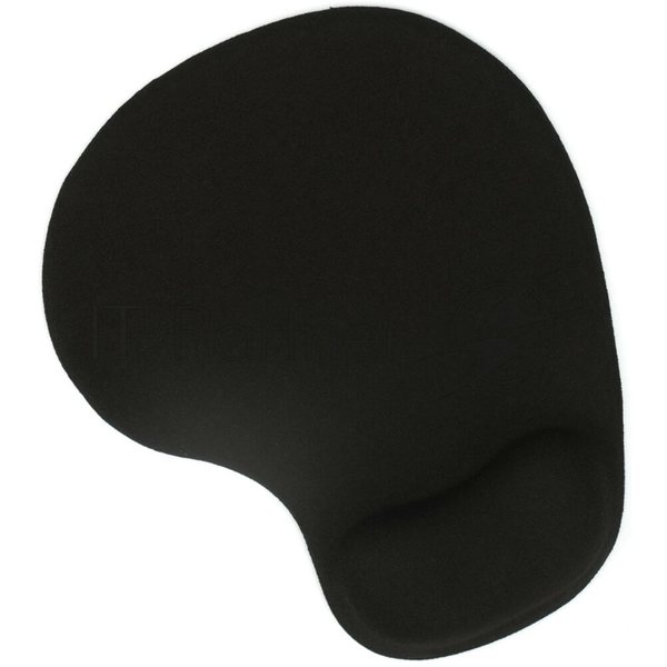 Коврик для мыши с подушкой под запястье Gembird MP-WR-BLACK, черный, 225х195х5мм, ткань/резина, блистер