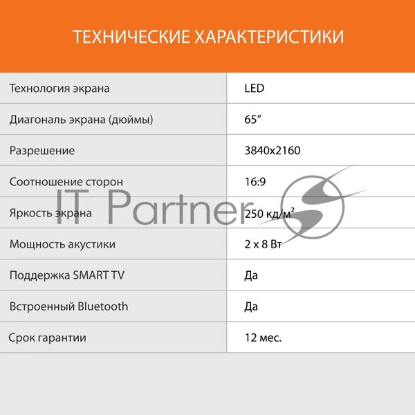 Телевизор SunWind 65" SUN-LED65XU401 черный LED UHD 60Hz Яндекс.ТВ