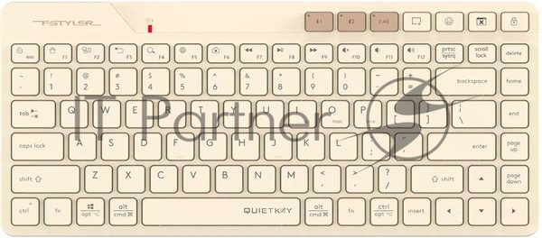 Клавиатура беспроводная A4Tech Fstyler FBK26C AS, USB, Bluetooth/Радиоканал, бежевый