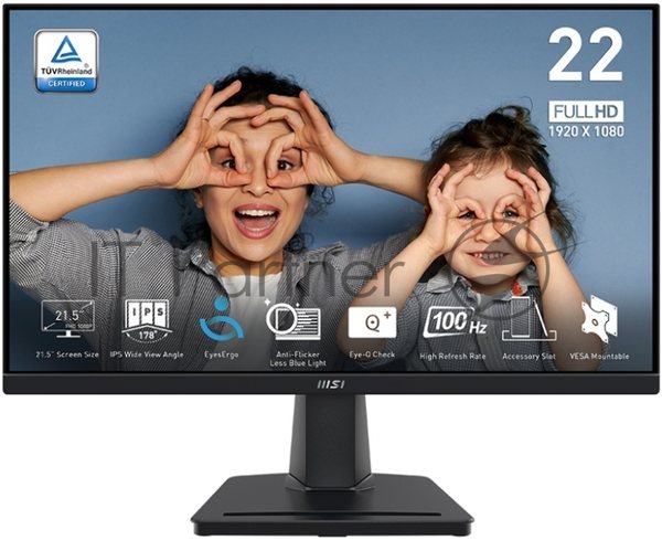 Монитор 21.5" MSI Pro MP225 IPS 1920x1080, 100 Гц, 1 мс, 16:9, 250 кд/м2, 1xHDMI, 1x3.5 мм, черный