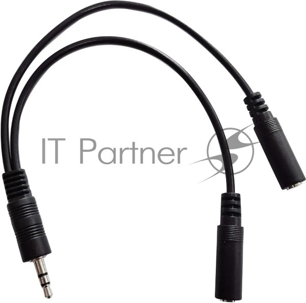 Адаптер аудио Buro 2xJack 3.5 (f)/Jack 3.5 (m) 0.2м. черный