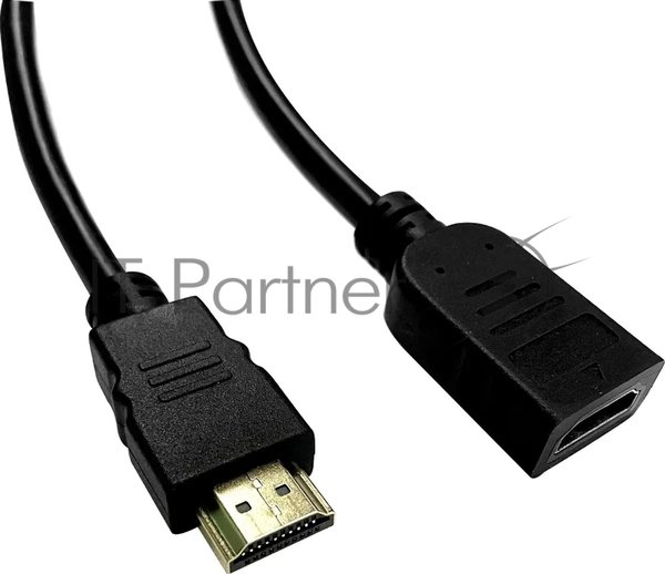 Кабель-удлинитель аудио-видео Buro HDMI (m)/HDMI (f) 2м. позолоч.конт. черный