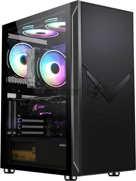 Компьютерный корпус Accord 3501 черный без БП ATX 2xUSB 2.0 1xUSB 3.0 1xUSB3.1 audio bott PSU