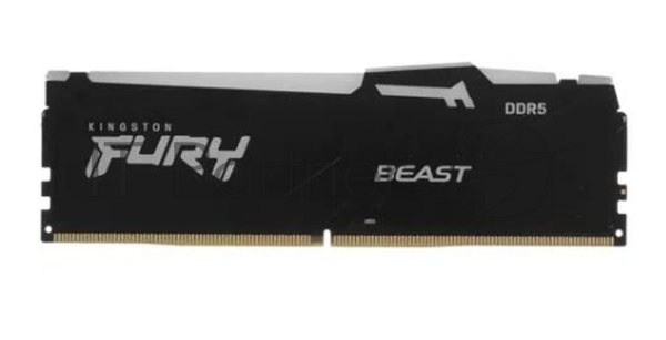 Оперативная память Kingston Fury Beast Black RGb, DDR5, 8Gb (1x8Gb), 5600MHz, CL36, DIMM, с радиатором, RGb, черный