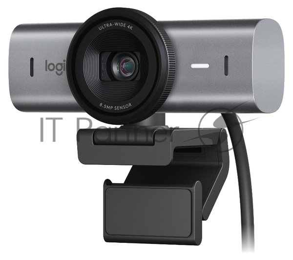 Веб-камера Logitech BRIO MX 3840x2160, 30 кадр/с, USB, микрофон, шторка приватности, автофокус, крепление на мониторе, графитовый