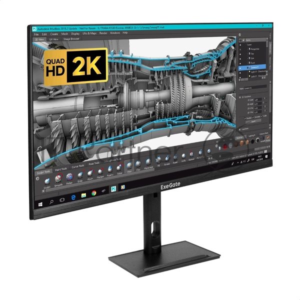 Монитор 27" ExeGate ES2707TA IPS 2560x1440, 75 Гц, 1 мс, 16:9, 250 кд/м2, 1xHDMI, 1хDP, 1x3.5 мм, черный