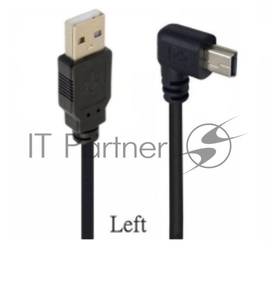 Кабель USB Type A на Mini USB угол влево 0,25 м