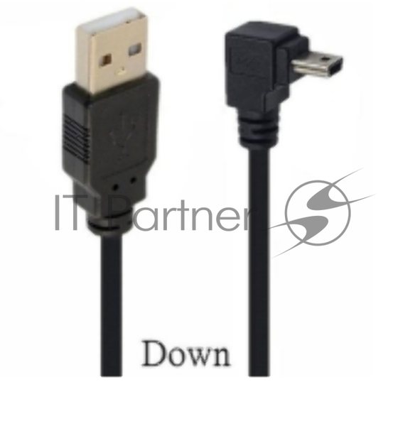 Кабель USB Type A на Mini USB угол вниз 0,5 м