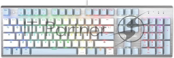 Клавиатура проводная A4Tech Fstyler FS100 Neon, USB, синий/белый