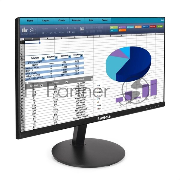 Монитор 21.5" ExeGate EP2207 IPS 1920x1080, 75 Гц, 5 мс, 16:9, 250 кд/м2, 1xHDMI, 1xVGA, 1x3.5 мм, черный