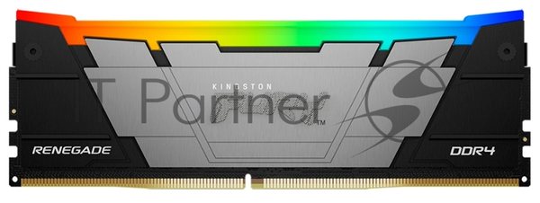Оперативная память Kingston Fury Renegade, DDR4, 8Gb (1x8GB), 3200MHz, CL16, DIMM, с радиатором, серебристый, RGB, черный