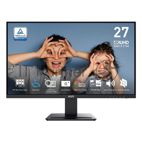 Монитор 27" MSI PRO MP273U IPS 3840x2160, 60 Гц, 4 мс, 16:9, 300 кд/м2, 2xHDMI, 1xDP, 1x3.5 мм, черный