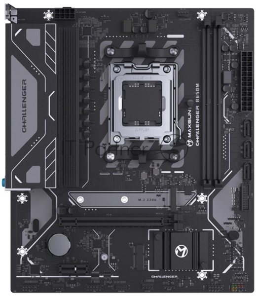 Материнская плата Maxsun Challenger B650M, AM5, AMD B650, 2xDDR5, 3xSATA III, 1xM.2, 1xPCI-E 4.0 x16, 1xDisplayPort, 1xHDMI, 1xRJ-45 1Gb LAN, 2xUSB 2.0, 4xUSB 3.2 Gen 1, 3x3.5 мм, 5.1-канальная, Micro-ATX