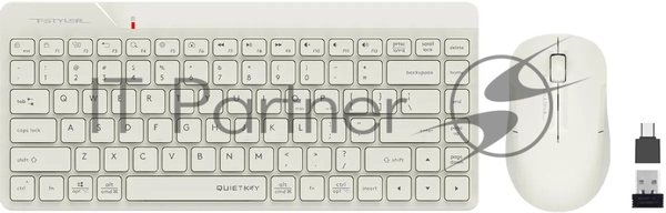 Комплект клавиатура+мышь A4Tech FStyler FG2200 Air2 беспроводной, USB, 1200 DPI, бежевый